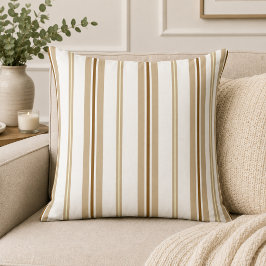 Cojín Decorativo Rayas verticales beige + marrón oscuro + blanco el