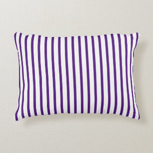 Cojín Decorativo Rayas verticales blancas y moradas bonitas