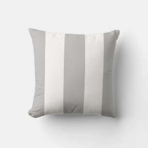 Cojín Decorativo Rayas verticales clásicas de gris claro y blanco