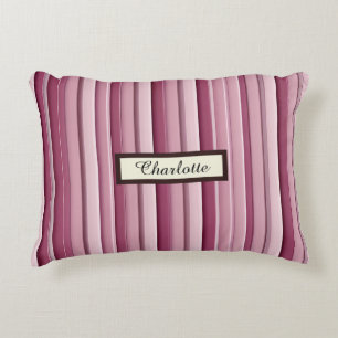 Cojín Decorativo Rayas verticales mauve rosadas personalizadas mode