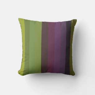 Cojín Decorativo Rayas verticales Olive, Sage y Plum Moody
