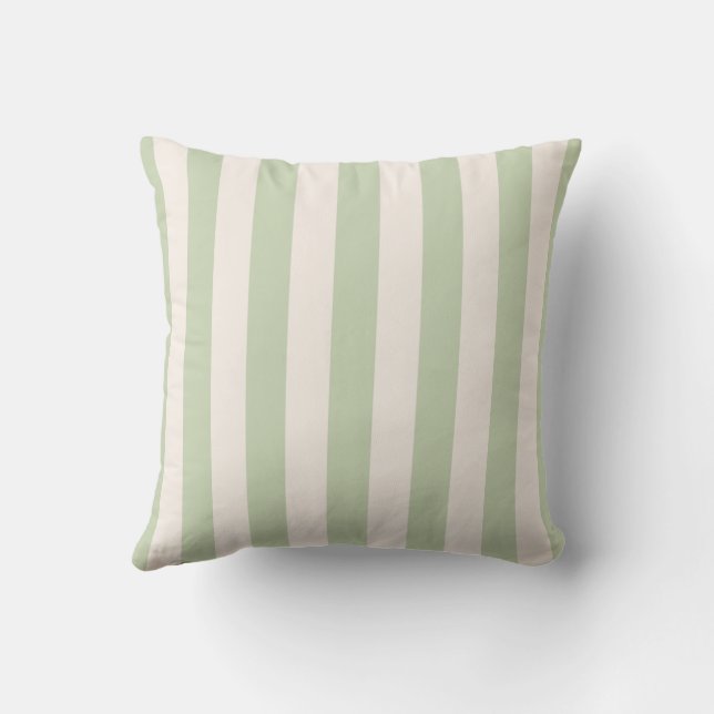 Cojín Decorativo Rayas verticales verde pastel (Reverso)