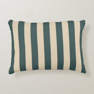 Cojín Decorativo Rayas Verticales Verdes y Crema