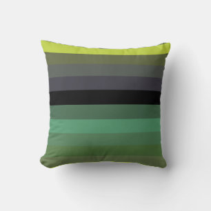 Cojín Decorativo Rayas Vintage de los 70 Amarillo Limón y Verde Sal