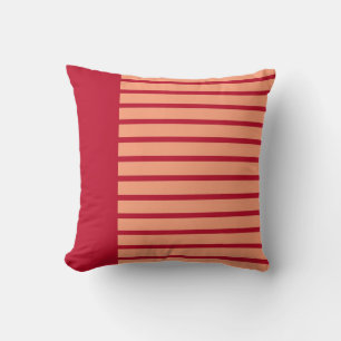 Cojín Decorativo Rayas Vintage Rosa Rojo Diseño Artístico Abstracto