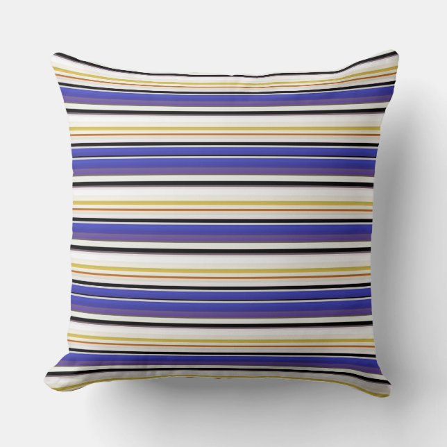 Cojín Decorativo Rayas violetas blancas (Anverso)