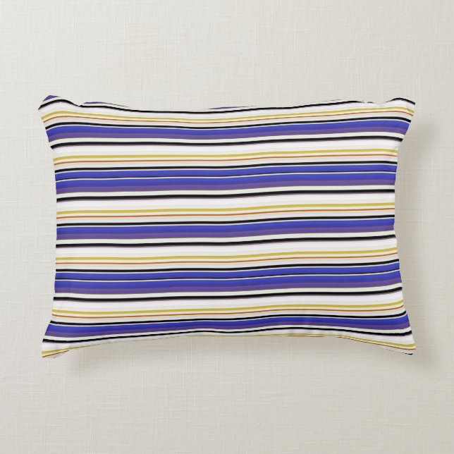 Cojín Decorativo Rayas violetas blancas (Anverso)