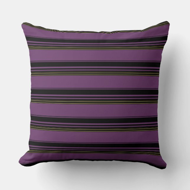 Cojín Decorativo Rayas violetas y cortas (Anverso)
