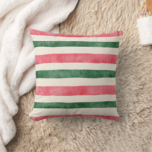 Cojín Decorativo Rayas y lunares verdes crema rosado