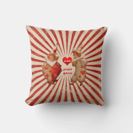 Cojín Decorativo Rayas y payasos de San Valentín con corazón