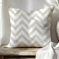 Rayas Zigzag Chevron de Beige y Blanco Modernas