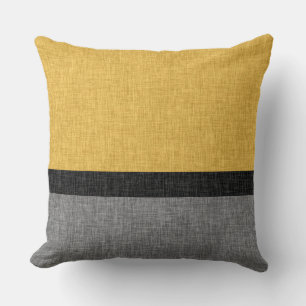 Cojín Decorativo Rayo amarillo Negro Simple Stripe Crosshatch