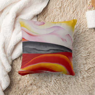Cojín Decorativo Rayo rojo, amarillo y negro Georgia O'Keeffe
