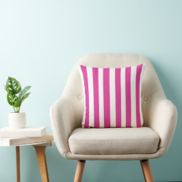 Cojín Decorativo Rayo rosa caliente y blanco