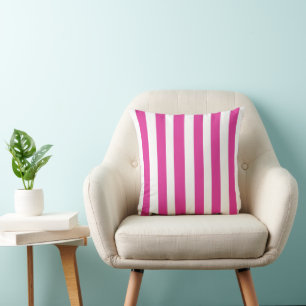 Cojín Decorativo Rayo rosa caliente y blanco