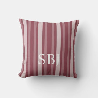 Cojín Decorativo Rayo victoriano oscuro Rosa con monograma