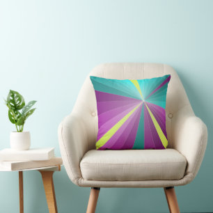 Cojín Decorativo Rayos abstractos Colorido vibrante Geométrico Dive