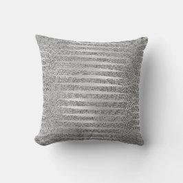 Cojín Decorativo Rayos de vidrio monocromáticos Purpurina plateado