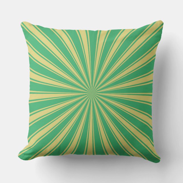 Cojín Decorativo Rayos Funky Mint Sun Retro (Anverso)