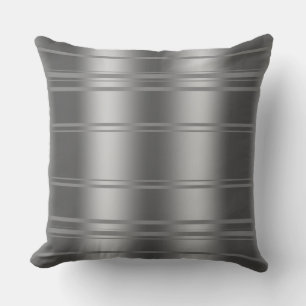 Cojín Decorativo Rayos Gris Y Grises Plateados Modernos
