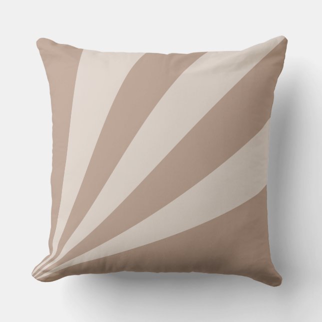 Cojín Decorativo Rayos marrones beige elegantes (Anverso)