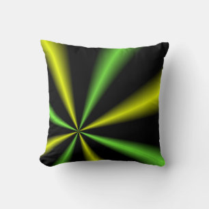 Cojín Decorativo Rayos verdes y dorados