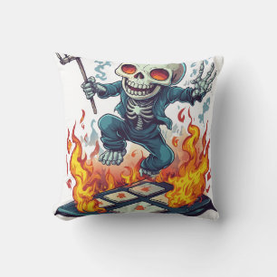 Cojín Decorativo Rayuela del Infierno � Cráneo de Demonio Divertido