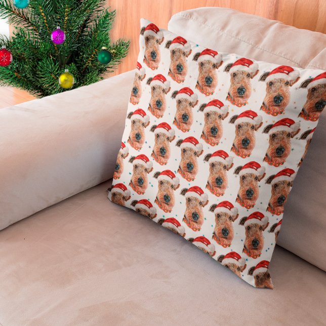 Cojín Decorativo Raza de perro Airedale Terrier Navidad (Subido por el creador)