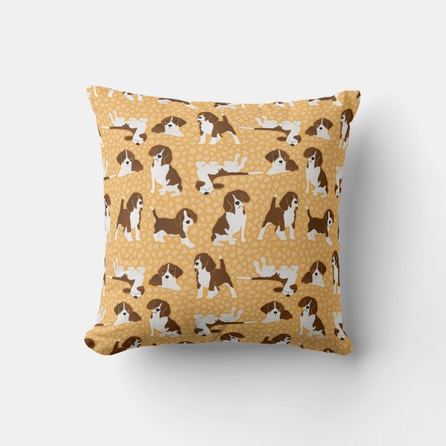 Cojín Decorativo Raza de perro Beagle - naranja (Anverso)