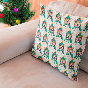 Cojín Decorativo Raza de perro Corgi Navidad