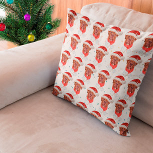 Cojín Decorativo Raza de perro mastín francés Navidad