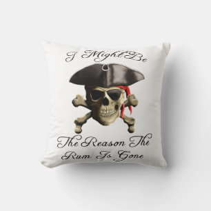 Cojín Decorativo Razón Por La Que El Rum Se Ha Ido De Cráneo Pirata