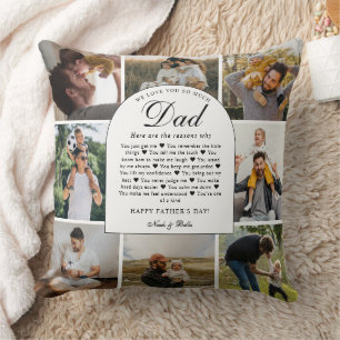 Cojín Decorativo Razones por las que te amamos papá Cuadrícula de f