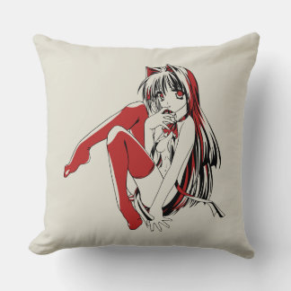 Cojín Decorativo RBP, Neko la chica anime sexy gatita furry