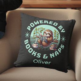 Cojín Decorativo Reader Sloth. Unique Gift for Book Lover