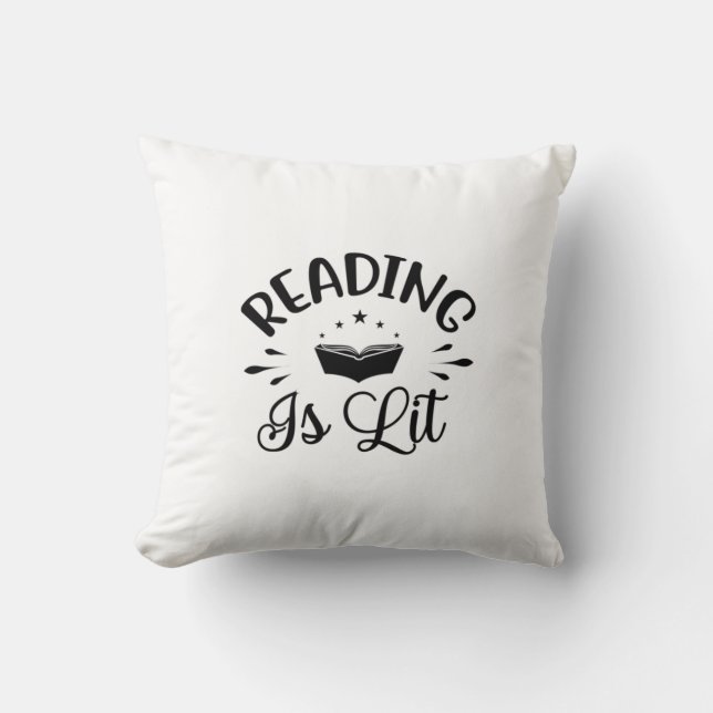 Cojín Decorativo Reading Art Reading Is Lit (Anverso)