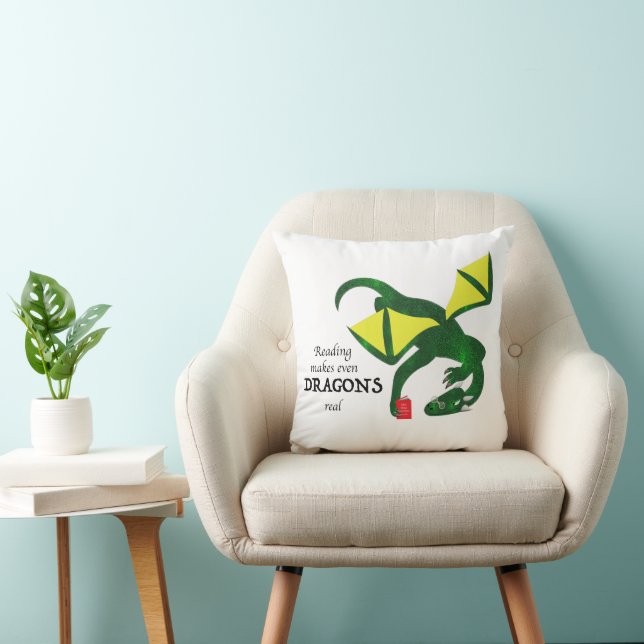 Cojín Decorativo Reading makes Dragons real (Silla)