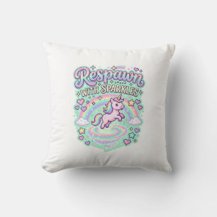 Cojín Decorativo Reaparición de Unicornio con Destellos Vector Prem