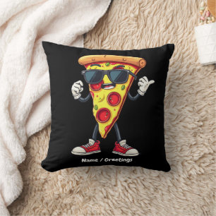 Cojín Decorativo Rebanada de Pizza Bailando Un Diseño Divertido y D