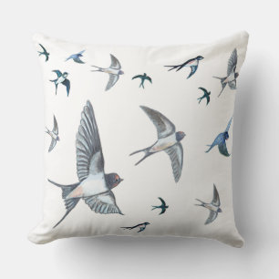 Cojín Decorativo Rebaño de aves tragaperras que vuelan