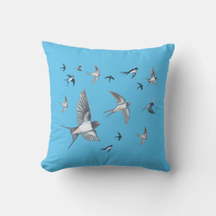 Cojín Decorativo Rebaño de aves tragaperras que vuelan