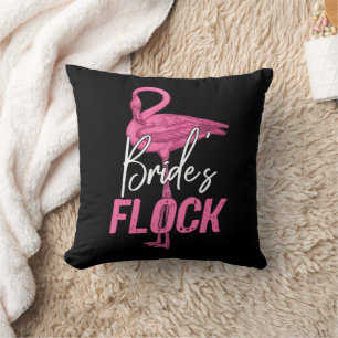 Cojín Decorativo Rebaño de la Novia, Flamingo Dama de Honor Fiesta 