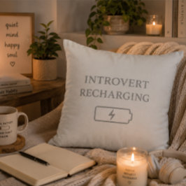 Cojín Decorativo Recarga de Introvertido | Cargando Batería Social