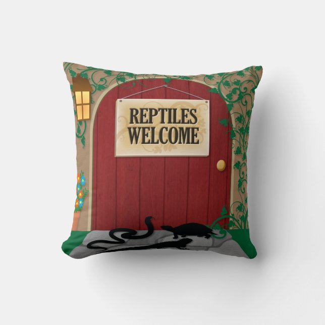 Cojín Decorativo Recepción de los reptiles (Anverso)
