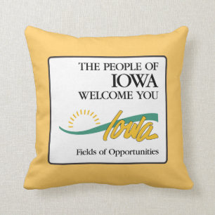 Cojín Decorativo Recepción señal de tráfico de Iowa - los E.E.U.