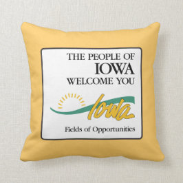 Cojín Decorativo Recepción señal de tráfico de Iowa - los E.E.U.U.