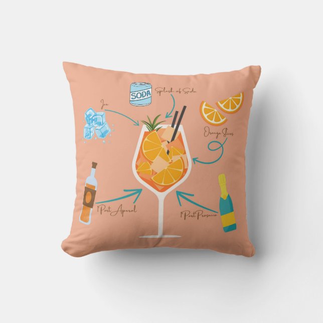 Cojín Decorativo Receta de Aperol (Anverso)