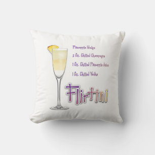 Cojín Decorativo Receta de cóctel Flirtini Piña Mimosa Arte