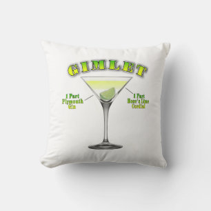 Cojín Decorativo Receta de Cóctel Gimlet Martini Arte 