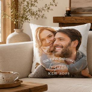 Cojín Decorativo Recién Casados Nuestra Primera Navidad Juntos Foto
